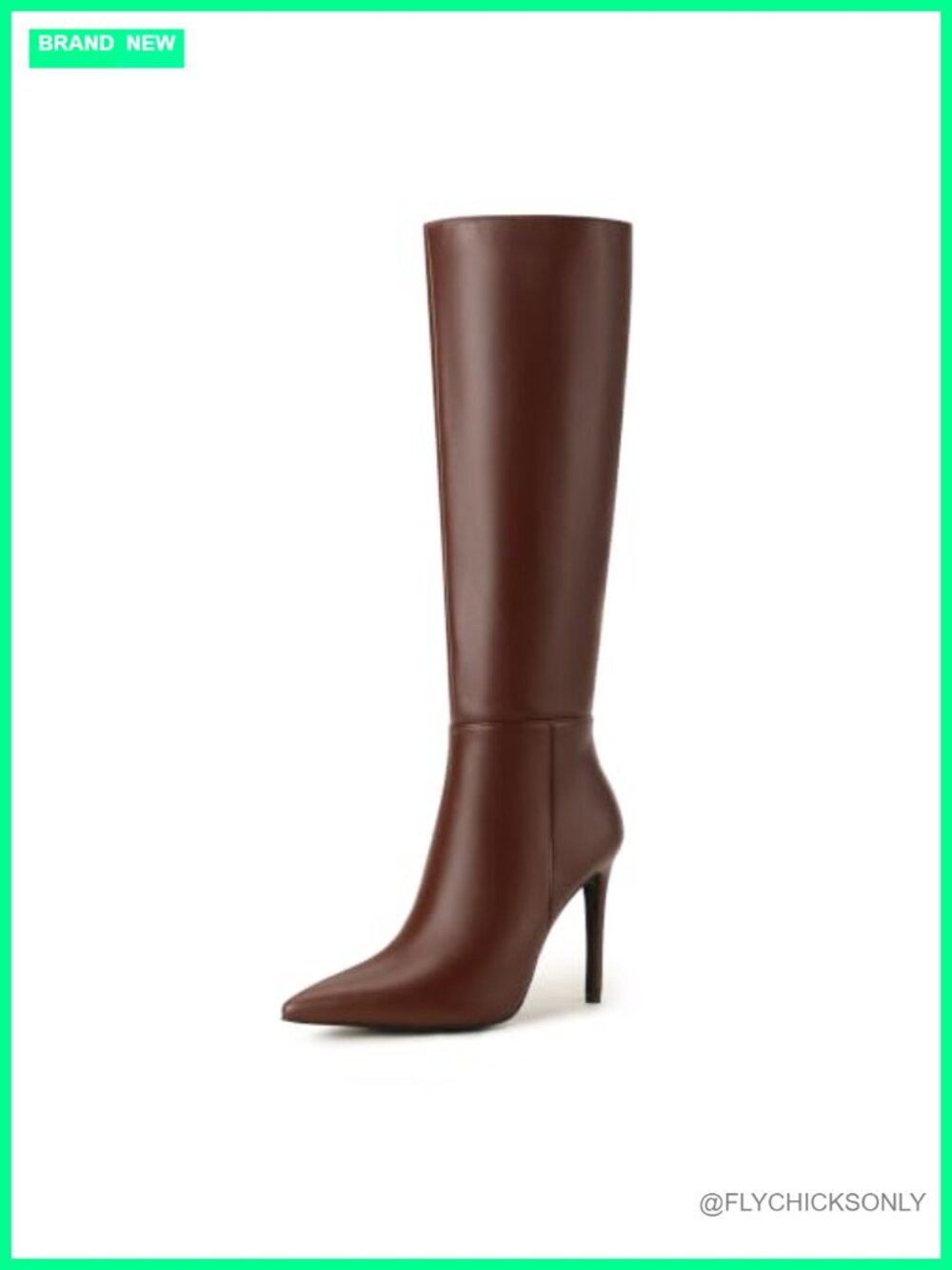 Knee High Pointed Toe Stiletto Heel Faux Leather Tall Boots